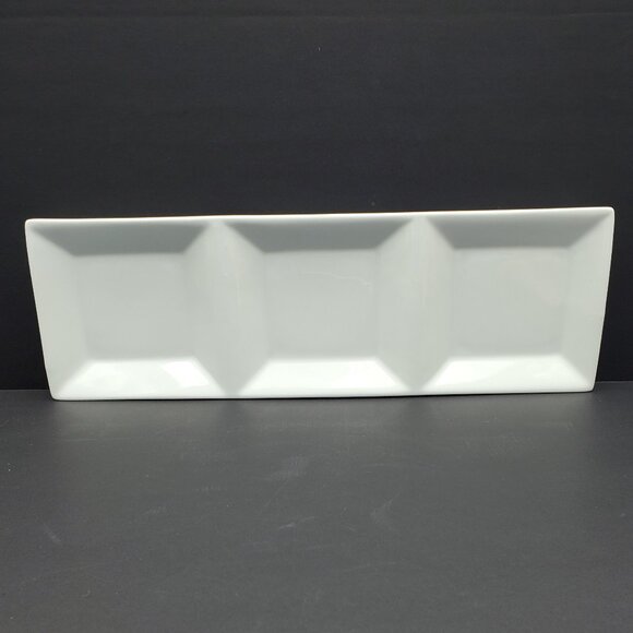 Williams Sonoma Marketplace White Divided Appetizer Tray Relish Serving Dish - Picture 1 of 6
